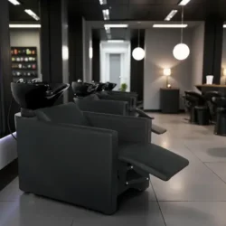 PEEK POWER + Black (2) Bac à shampoing électrique peek power + - Bac de lavage peek power + - Mobilier de coiffure professionnel - bac de lavage pour salon de coiffure - bac de lavage électrique