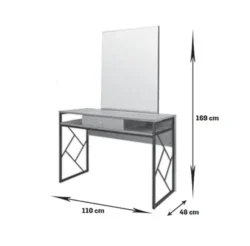 Coiffeuse murale loft s - Poste de coiffage loft s - Coiffeuse avec miroir loft s- coiffeuse pour salon de coiffure - mobilier de coiffure professionnel - meuble pour pour salon de coiffure