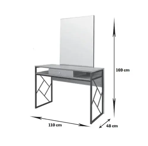 Coiffeuse murale loft s - Poste de coiffage loft s - Coiffeuse avec miroir loft s- coiffeuse pour salon de coiffure - mobilier de coiffure professionnel - meuble pour pour salon de coiffure