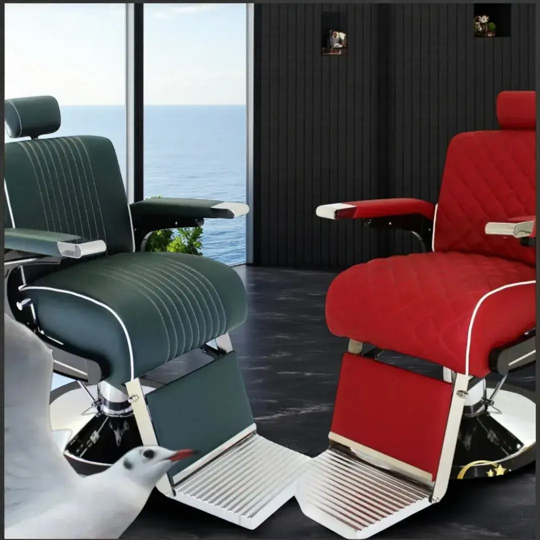 REM-Voyager (5) Fauteuil de barbier voyagers - chaise de Barbier voyagers - Fauteuil de coiffure pour homme - chaise de coiffure vintage - mobilier de barbier professionnel