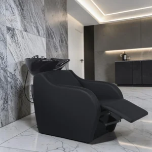WISP POWER + noir (1) Bac à shampoing électrique wisp power + - Bac de lavage wisp power + - Mobilier de coiffure professionnel - bac de lavage pour salon de coiffure - bac de lavage électrique