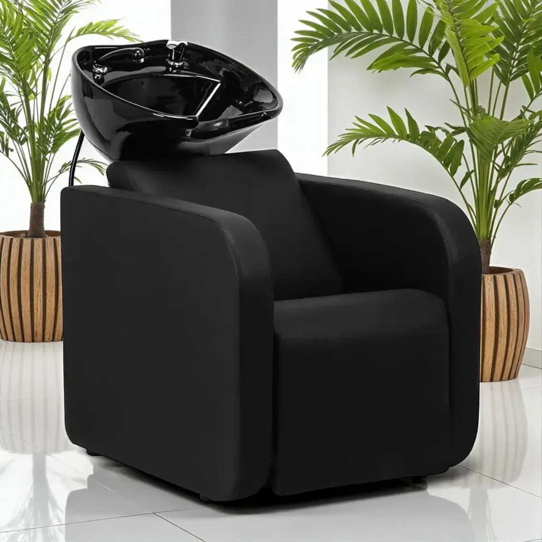 Bac à shampoing électrique Sylvia Noir Bac à shampoing électrique gabbiano sylvia - Bac de lavage gabbiano sylvia - Mobilier de coiffure professionnel - bac de lavage pour salon de coiffure - bac de lavage électrique