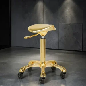 FINE CHROME (2) Professional aesthetic stool - Ergonomic beautician seat - Hydraulic treatment stool - Beauty salon furniture - Professional swivel stool - Wheeled massage seat - Manicure pedicure stool - Aesthetic institute equipment - Padded seat stool - High-end aesthetic furniture - Professional hairdressing stool - Wheeled aesthetic stool - Saddle stool - Professional sit-stand seat - Hairdressing and beauty furniture - Ergonomic stool with backrest - Gas lift height adjustment - High-density resilient foam - Chrome star base - Anti-hair casters - Hairdresser cutting stool - Tattoo artist stool - Massage and treatment seat - Manicure and pedicure stool - Washable faux leather upholstery