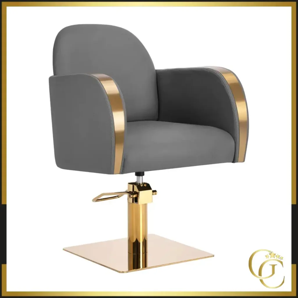Fauteuil de Coiffure Garance Gris - Chaise de Coiffure Garance Gris - Fauteuil pour salon de Coiffure - chaise pour salon de coiffure - mobilier de coiffure haut de gamme