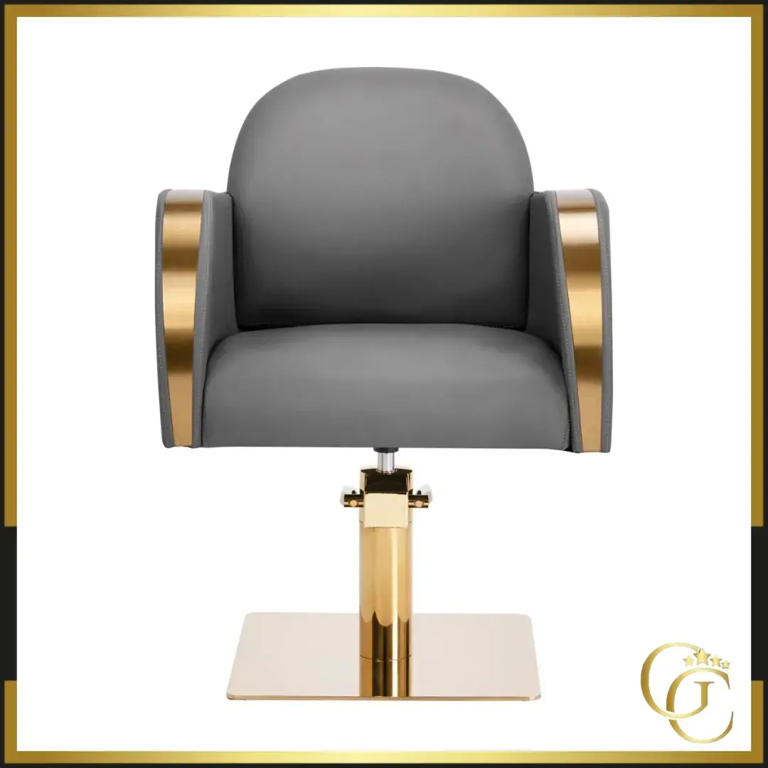 Fauteuil de Coiffure Garance Gris - Chaise de Coiffure Garance Gris - Fauteuil pour salon de Coiffure - chaise pour salon de coiffure - mobilier de coiffure haut de gamme