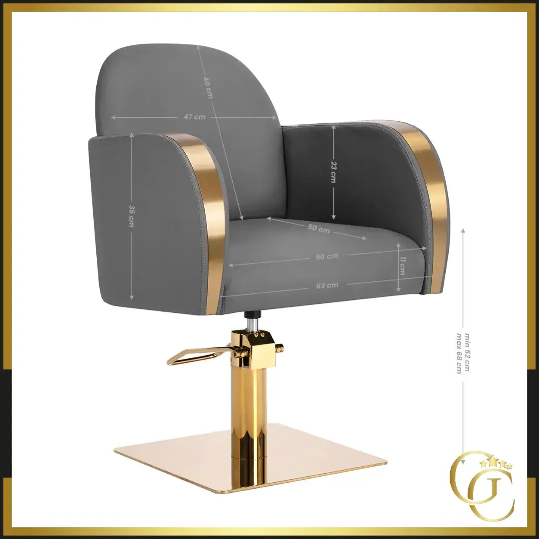 Fauteuil de Coiffure Garance Gris - Chaise de Coiffure Garance Gris - Fauteuil pour salon de Coiffure - chaise pour salon de coiffure - mobilier de coiffure haut de gamme