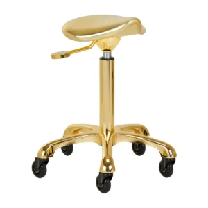 Gabbiano fine gold beauty stool - Professional beauty stool - Beauty salon stool - Ergonomic saddle stool - Professional beauty furniture