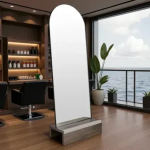 Miroir de coiffure sur pied Gemma - Poste de coiffage Gemma - Coiffeuse murale sur Pied - Poste de coiffure professionnel - Mobilier pour salon de coiffure