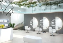 Miroir de coiffure Eclissi - Poste de coiffage Eclissi - Mobilier pour salon de coiffure - Coiffeuse avec miroir Led - Poste de coiffure professionnel