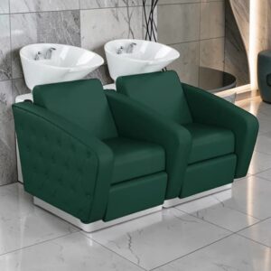 Bac à shampoing ROYAL sofa - Bac de lavage massant - Mobilier de coiffure professionnel - bac de lavage 2 places - Bac à shampoing 2 places