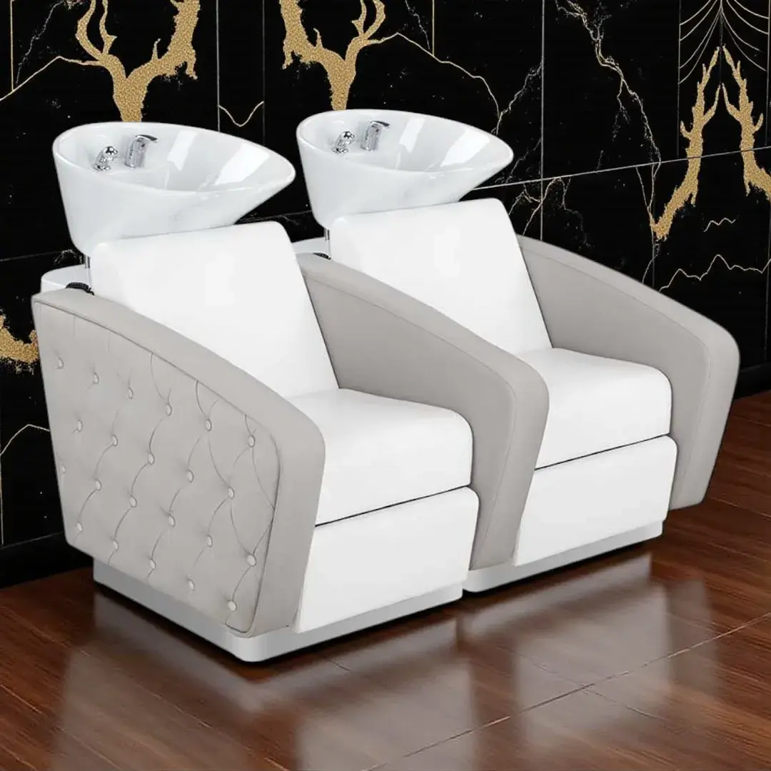 Bac à shampoing ROYAL sofa - Bac de lavage massant - Mobilier de coiffure professionnel - bac de lavage 2 places - Bac à shampoing 2 places