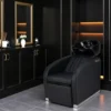 Bac à shampoing massant sheldon noir - Mobilier de coiffure professionnel - bac de lavage pour salon de coiffure - bac de lavage sheldon - bac de lavage shiatsu - Bac à shampoing shiatsu