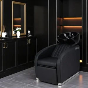 Sheldon_black (1) Bac à shampoing massant sheldon noir - Mobilier de coiffure professionnel - bac de lavage pour salon de coiffure - bac de lavage sheldon - bac de lavage shiatsu - Bac à shampoing shiatsu