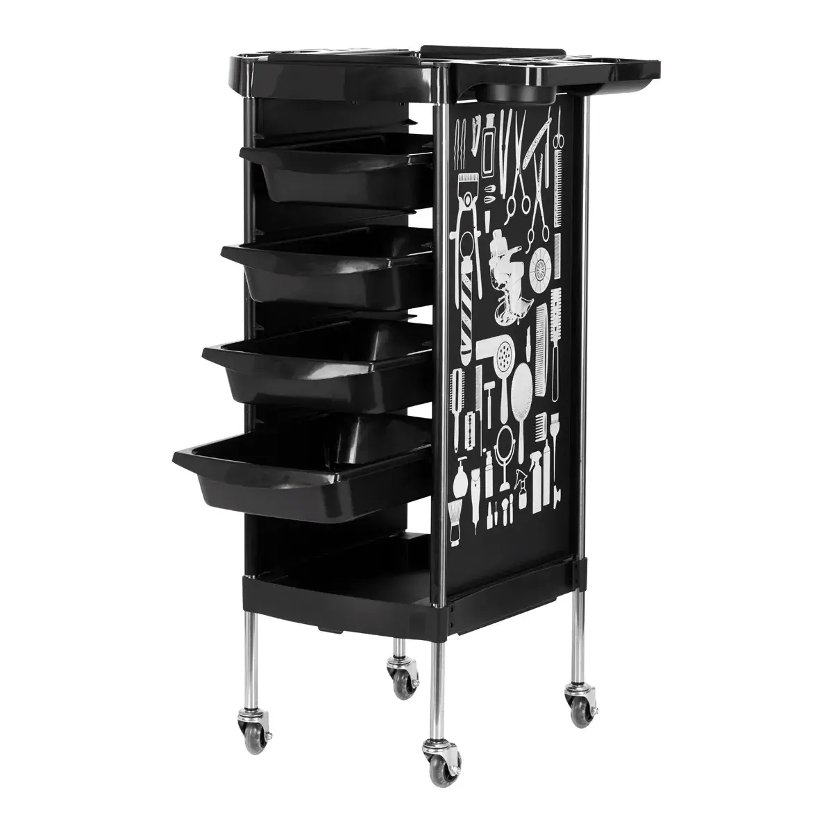 Chariot de coiffure X11-9 BLACK - meuble de rangement X11-9 BLACK- mobilier de coiffure professionnel - meuble de rangement X11-9 BLACK- Chariot pour salon de coiffure