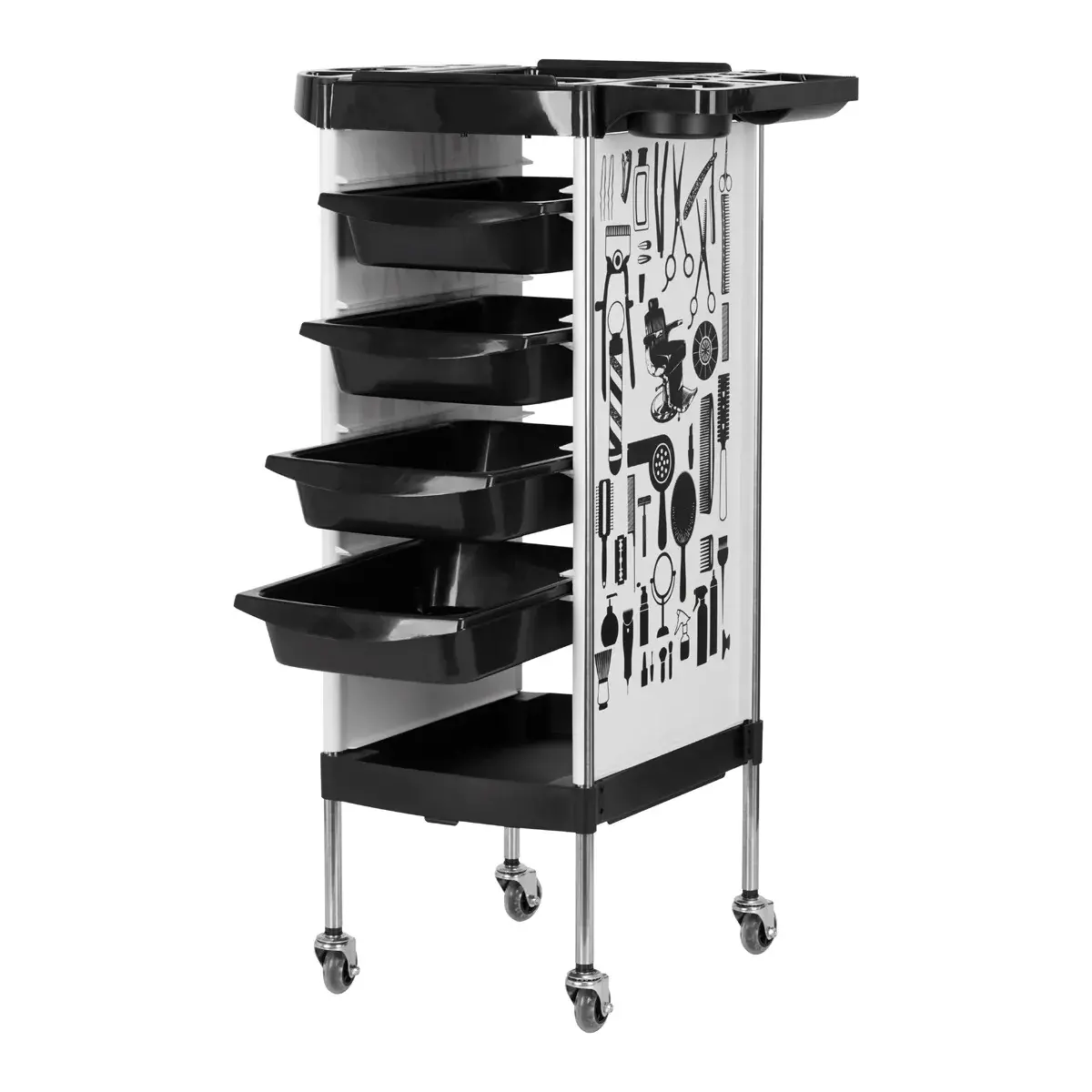 Chariot de coiffure X11-9 WHITE - meuble de rangement X11-9 WHITE - mobilier de coiffure professionnel - meuble de rangement X11-9 WHITE - Chariot pour salon de coiffure