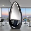 Coiffeuse double face Black Star - Poste de coiffage double face - Miroir double face avec Led - Mobilier de coiffure Ceriotti - Mobilier pour salon de coiffure