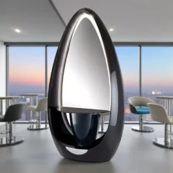 Blackstar_Groupe Coiff (10) Black Star Double-Sided Styling Station - Double-Sided Styling Station - Double-Sided Mirror with LED - Ceriotti Styling Furniture - Hair Salon Furniture