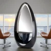 Coiffeuse double face Black Star - Poste de coiffage double face - Miroir double face avec Led - Mobilier de coiffure Ceriotti - Mobilier pour salon de coiffure