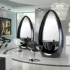 Coiffeuse double face Black Star - Poste de coiffage double face - Miroir double face avec Led - Mobilier de coiffure Ceriotti - Mobilier pour salon de coiffure