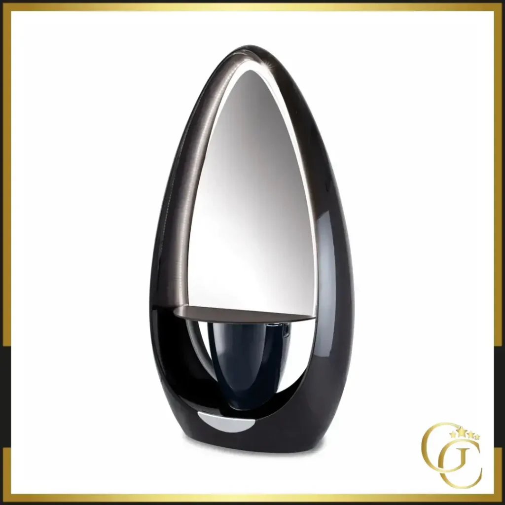Coiffeuse double face Black Star - Poste de coiffage double face - Miroir double face avec Led - Mobilier de coiffure Ceriotti - Mobilier pour salon de coiffure