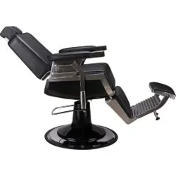 Fauteuil de barbier Elliot full Black - Fauteuil barbier professionnel - chaise de barbier vintage - fauteuil de coiffure pour homme - fauteuil de coiffure vintage - mobilier de coiffure professionnel - mobilier barbier professionnel - siège barber - fauteuil barbershop