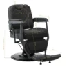 Fauteuil de barbier Bruno Black GR - Fauteuil barbier professionnel - chaise de barbier vintage - fauteuil de coiffure pour homme - fauteuil de coiffure vintage - mobilier de coiffure professionnel - mobilier barbier professionnel - siège barber - fauteuil barbershop