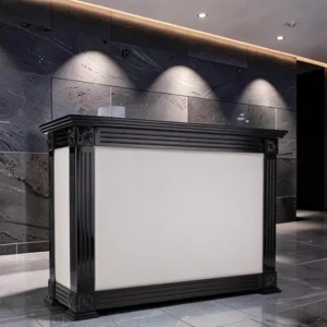 hair salon reception desk - professional reception counter - white reception furniture - aesthetic reception counter - hair salon reception furniture - gabbiano reception desk - beauty salon counter - modern reception furniture - tufted white counter - practical reception furniture - reception unit with drawer - design reception counter - compact reception furniture - professional salon furniture - functional reception counter