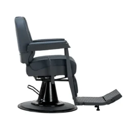 Fauteuil de barbier Bruno Full Graphite - Fauteuil barbier professionnel - chaise de barbier vintage - fauteuil de coiffure pour homme - fauteuil de coiffure vintage - mobilier de coiffure professionnel - mobilier barbier professionnel - siège barber - fauteuil barbershop