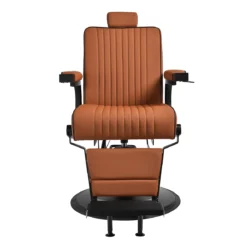 Fauteuil de barbier LEVI Marron - Fauteuil barbier professionnel - chaise de barbier vintage - fauteuil de coiffure pour homme - fauteuil de coiffure vintage - mobilier de coiffure professionnel - mobilier barbier professionnel - siège barber - fauteuil barbershop