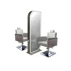 STINA double-sided vanity unit (1) STINA Double-Sided Dressing Table - Double-Sided Styling Station - Double-Sided Mirror with LED - Double Hairdressing Furniture - Hair Salon Furniture - Double-Sided Styling Station