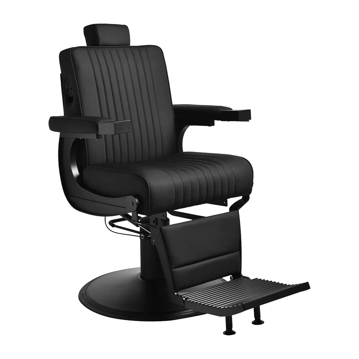 Fauteuil de barbier LEVI Black - Fauteuil barbier professionnel - chaise de barbier vintage - fauteuil de coiffure pour homme - fauteuil de coiffure vintage - mobilier de coiffure professionnel - mobilier barbier professionnel - siège barber - fauteuil barbershop
