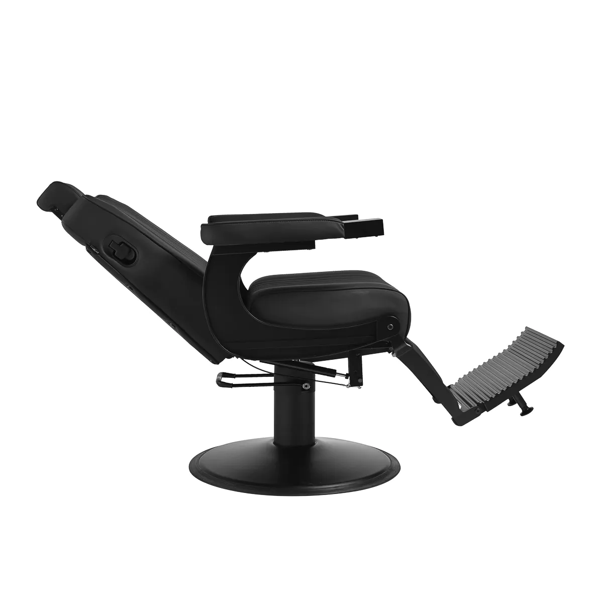 Fauteuil de barbier LEVI Black - Fauteuil barbier professionnel - chaise de barbier vintage - fauteuil de coiffure pour homme - fauteuil de coiffure vintage - mobilier de coiffure professionnel - mobilier barbier professionnel - siège barber - fauteuil barbershop