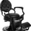 Fauteuil de barbier TOMMY Full Black - Fauteuil barbier professionnel - chaise de barbier vintage - fauteuil de coiffure pour homme - fauteuil de coiffure vintage - mobilier de coiffure professionnel - mobilier barbier professionnel - siège barber - fauteuil barbershop