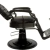 Fauteuil de barbier TOMMY Full Black - Fauteuil barbier professionnel - chaise de barbier vintage - fauteuil de coiffure pour homme - fauteuil de coiffure vintage - mobilier de coiffure professionnel - mobilier barbier professionnel - siège barber - fauteuil barbershop