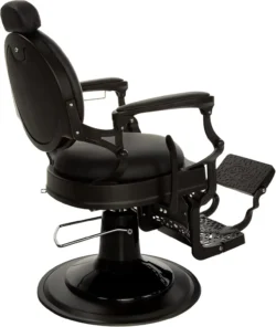 TOMMY Full Black Barber Chair - Professional Barber Chair - Vintage Barber Chair - Men's Hairdressing Chair - Vintage Hairdressing Chair - Professional Hairdressing Furniture - Professional Barber Furniture - Barber Seat - Barbershop Chair