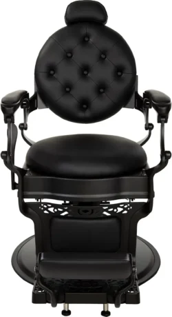 TOMMY Full Black Barber Chair - Professional Barber Chair - Vintage Barber Chair - Men's Hairdressing Chair - Vintage Hairdressing Chair - Professional Hairdressing Furniture - Professional Barber Furniture - Barber Seat - Barbershop Chair