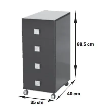 meuble de rangement RIALTO - Caisson de rangement RIALTO - Mobilier de coiffure professionnel - Caisson à tiroir sur roulettes - caisson de rangement mobile