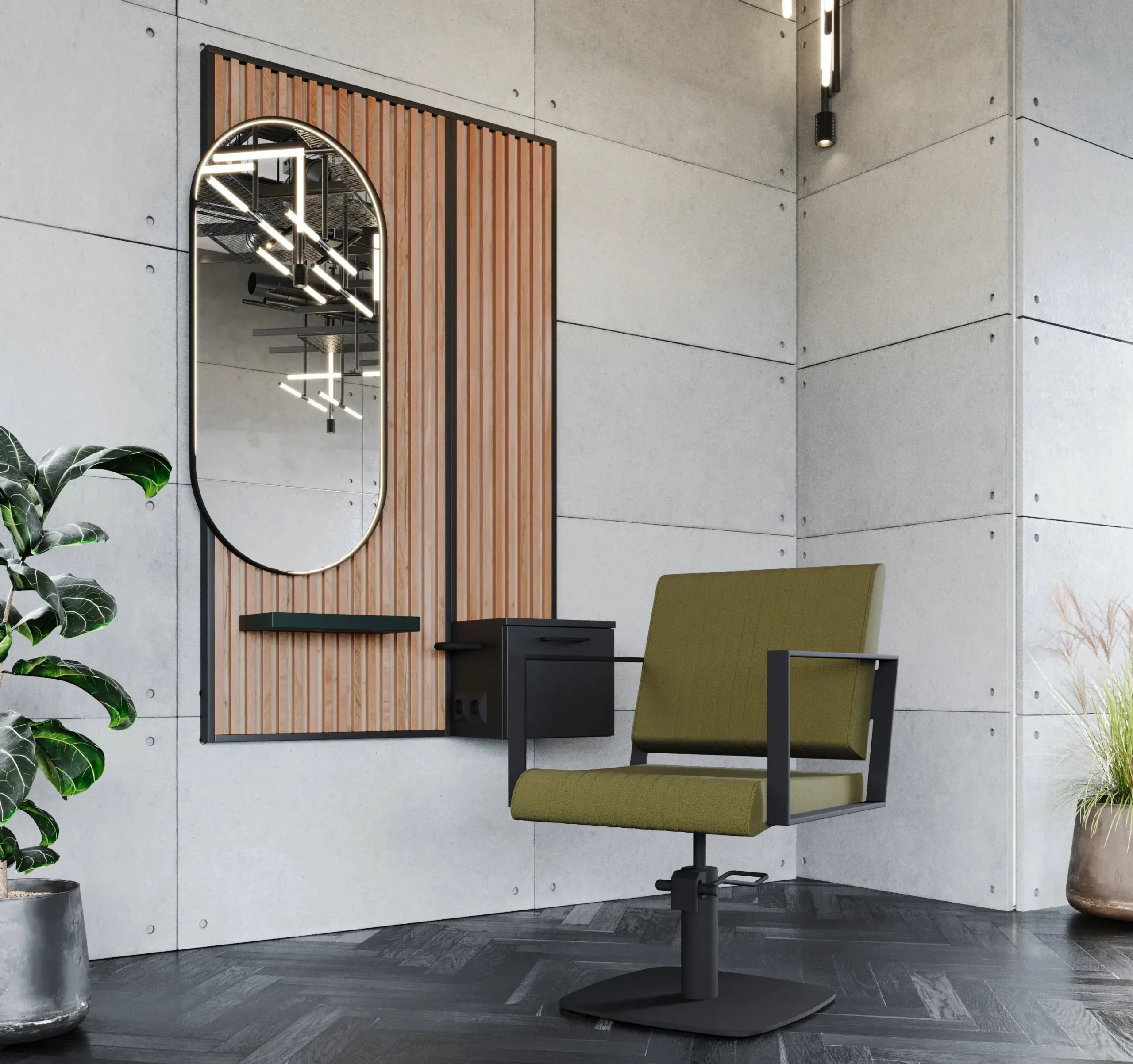 Fauteuil de coiffure TED - chaise de coiffure TED - fauteuil de coiffure professionnel - mobilier pour salon de coiffure - meuble pour salon de coiffure