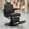 Fauteuil de barbier Anders Brun Foncé - Fauteuil barbier Anders Brun Foncé - chaise barbier Anders Brun Foncé - mobilier de coiffure professionnel - Fauteuil barbier professionnel