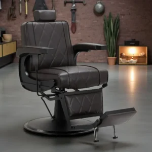 Fauteuil de barbier Anders Brun Foncé - Fauteuil barbier Anders Brun Foncé - chaise barbier Anders Brun Foncé - mobilier de coiffure professionnel - Fauteuil barbier professionnel