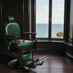 Fauteuil de barbier AFTER 8 - Fauteuil barbier dossier massant - chaise barbier dossier massant - mobilier de barbier professionnel - Fauteuil barbier haut de gamme - johnbarbersons - john barber - fauteuil barbier massant - chaise barbier massant