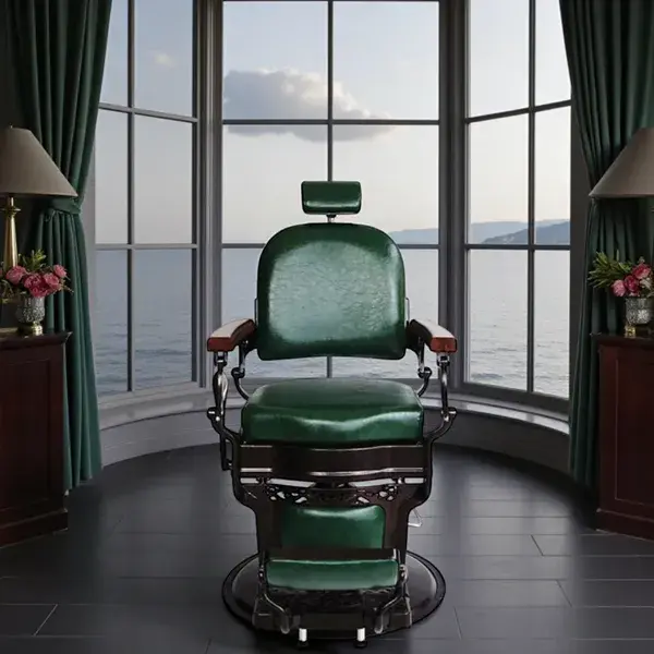 Fauteuil de barbier AFTER 8 - Fauteuil barbier dossier massant - chaise barbier dossier massant - mobilier de barbier professionnel - Fauteuil barbier haut de gamme - johnbarbersons - john barber - fauteuil barbier massant - chaise barbier massant