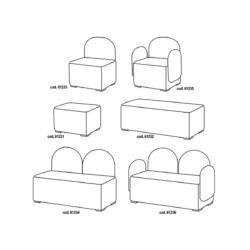COLIBRI’ waiting sofa (1) Waiting couch COLIBRI - Waiting room couch COLIBRI - Hair salon couch - Professional hairdressing furniture - 2-seater waiting couch - CERIOTTI - Waiting chair - Waiting room chair