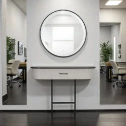 VIDA Wall-mounted vanity (2) VIDA Wall-Mounted Dressing Table - High-End Hairdressing Furniture - Salon Mirror - VIDA Styling Station - Professional Hairdressing Furniture