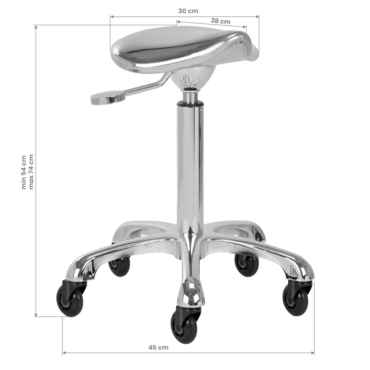 Tabouret esthétique gabbiano fine chrome - Tabouret Esthétique Professionnel - Tabouret pour salon de beauté - Tabouret de selle ergonomique - Mobilier esthétique professionnel