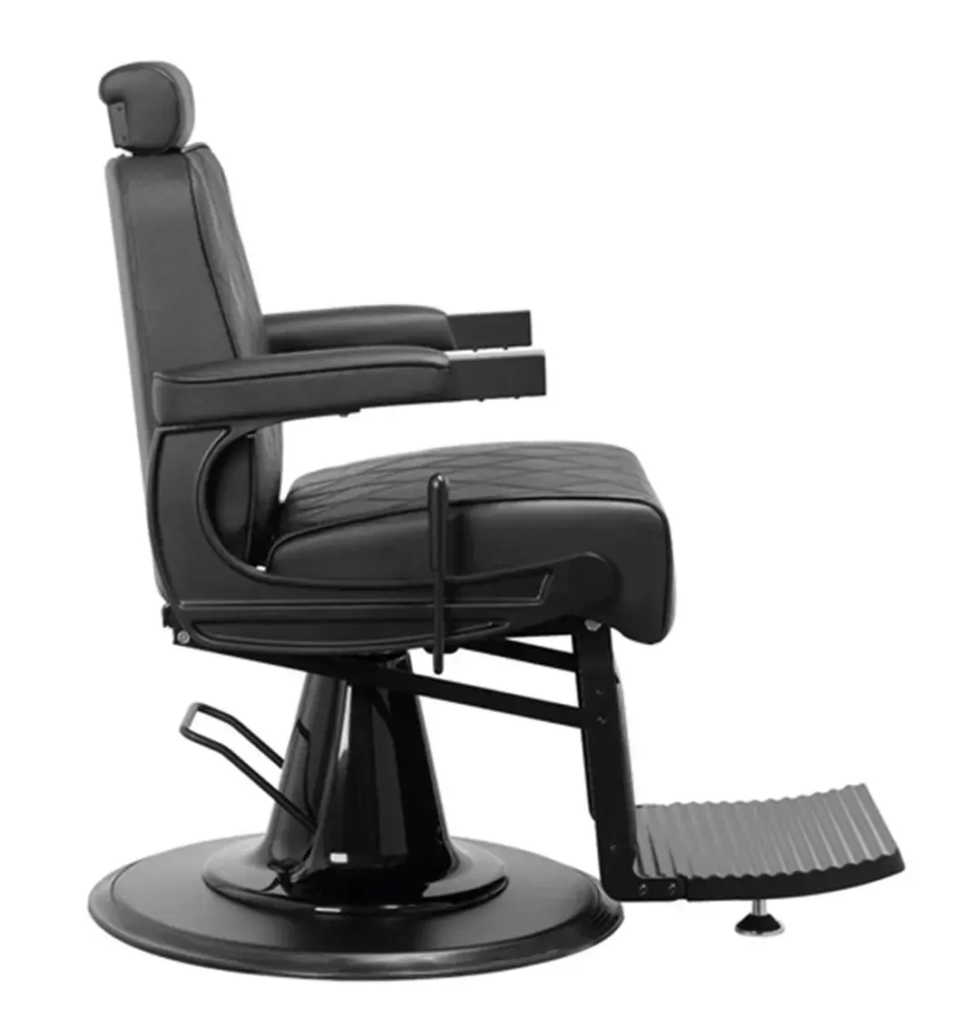 Fauteuil de barbier LEVI Gris - Fauteuil barbier professionnel - chaise de barbier vintage - fauteuil de coiffure pour homme - fauteuil de coiffure vintage - mobilier de coiffure professionnel - mobilier barbier professionnel - siège barber - fauteuil barbershop