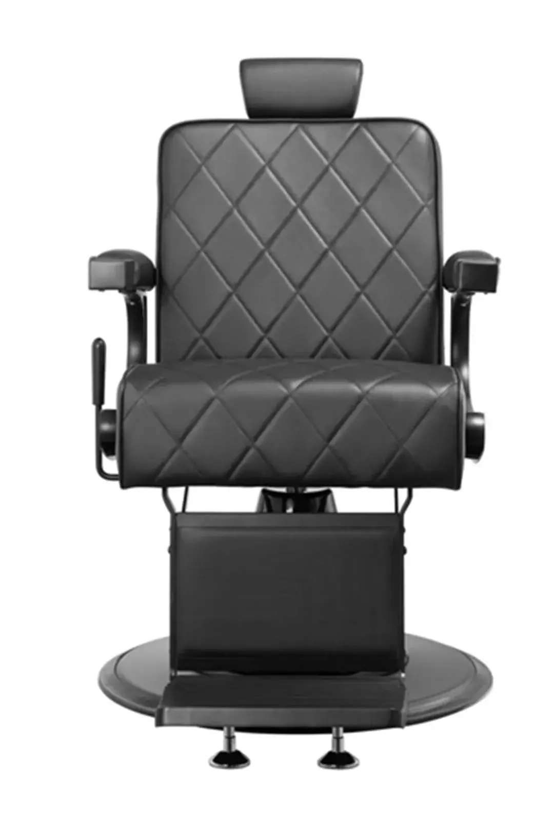 Fauteuil de barbier LEVI Gris - Fauteuil barbier professionnel - chaise de barbier vintage - fauteuil de coiffure pour homme - fauteuil de coiffure vintage - mobilier de coiffure professionnel - mobilier barbier professionnel - siège barber - fauteuil barbershop