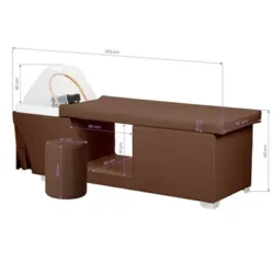 MALDIVE MARRON (4) Table Head SPA professionnelle - Lit esthétique haut de gamme - Mobilier bien-être premium - Soin cuir chevelu vapeur - Lit de massage spa - Table spa avec vapeur - Arche Waterfall hydromassage - Équipement institut beauté - Table de soin ergonomique - Mobilier spa design