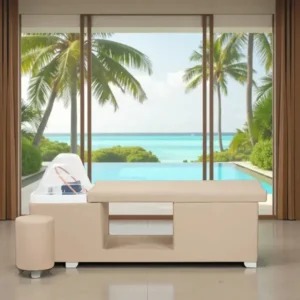 Table Head SPA Maldive beige - Table Head SPA avec vapeur - table Head SPA professionnelle - table Head SPA avec raccordement - Lit Head SPA professionnel - Mobilier professionnel esthétique spa
