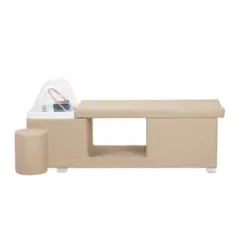 MALDIVE BEIGE (22) Professional SPA Treatment Table - High-End Aesthetic Bed - Premium Wellness Furniture - Steam Scalp Treatment - Spa Massage Bed - Spa Table with Steam - Hydro-Massage Waterfall Arch - Beauty Salon Equipment - Ergonomic Treatment Table - Designer Spa Furniture